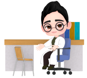学校の保健室と先生のイラスト