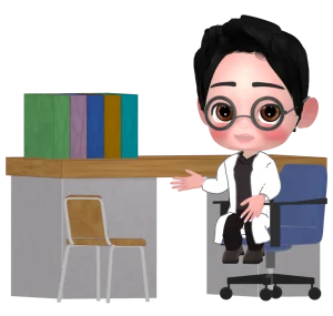 学校の保健室と先生のイラスト