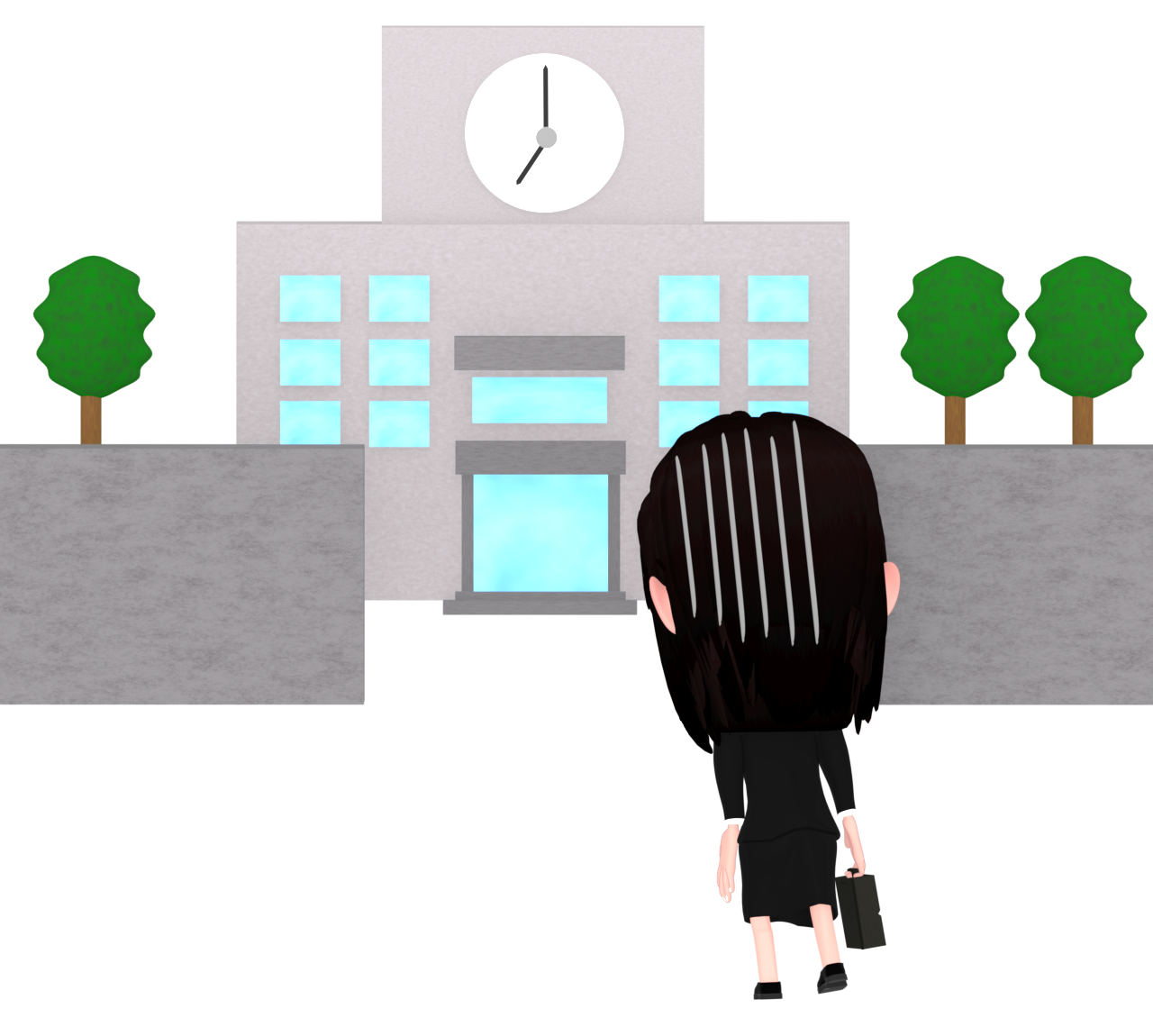 学校にストレスを感じる教師のイラスト