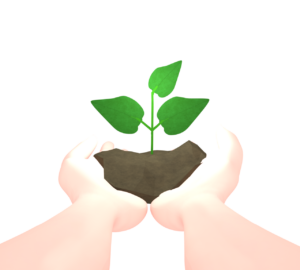 苗を持つ手のイラスト