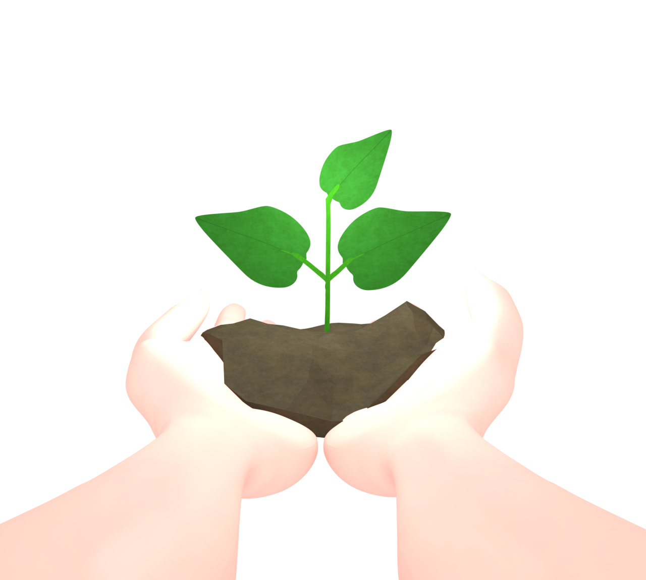 苗を持つ手のイラスト