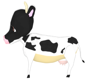 横から見る牛のイラスト