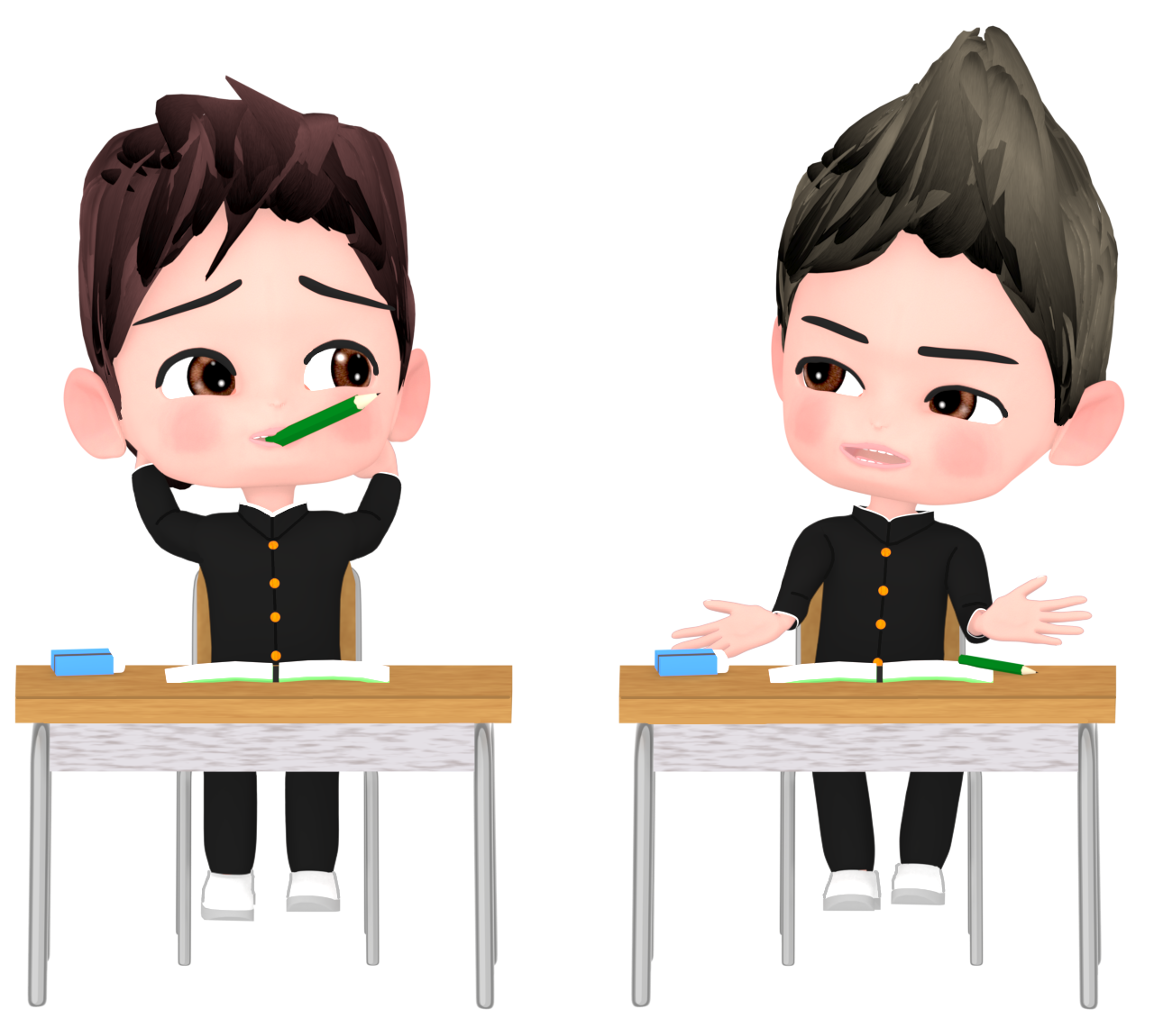 授業中に喋る生徒のイラスト