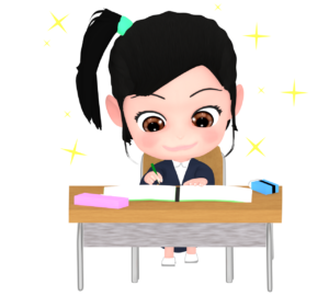 勉強が好きな子供のイラスト