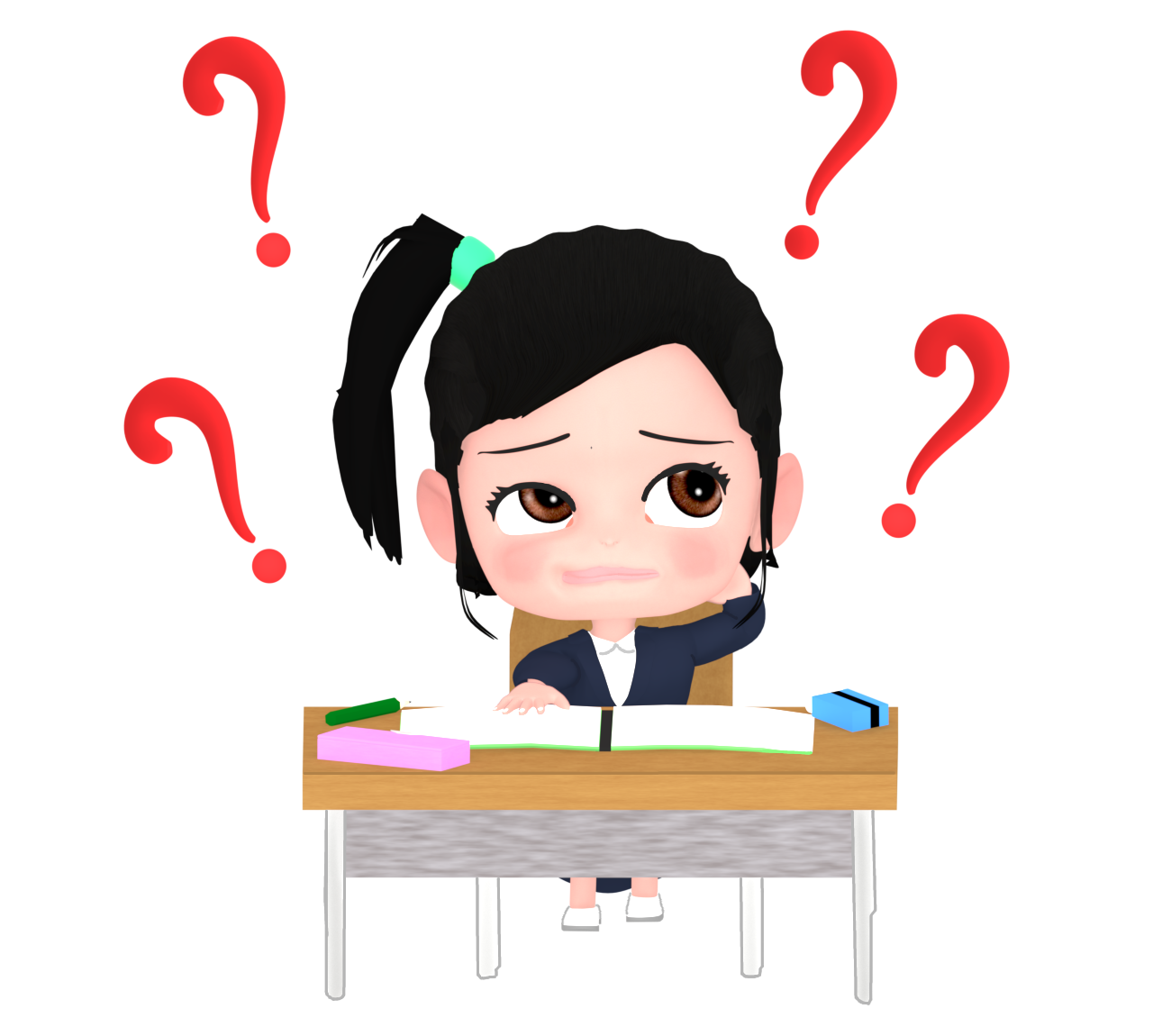 勉強が苦手な子供のイラスト