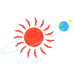 太陽の周りを回る地球のイラスト