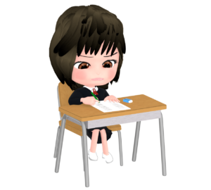 テストをする生徒のイラスト（受験）