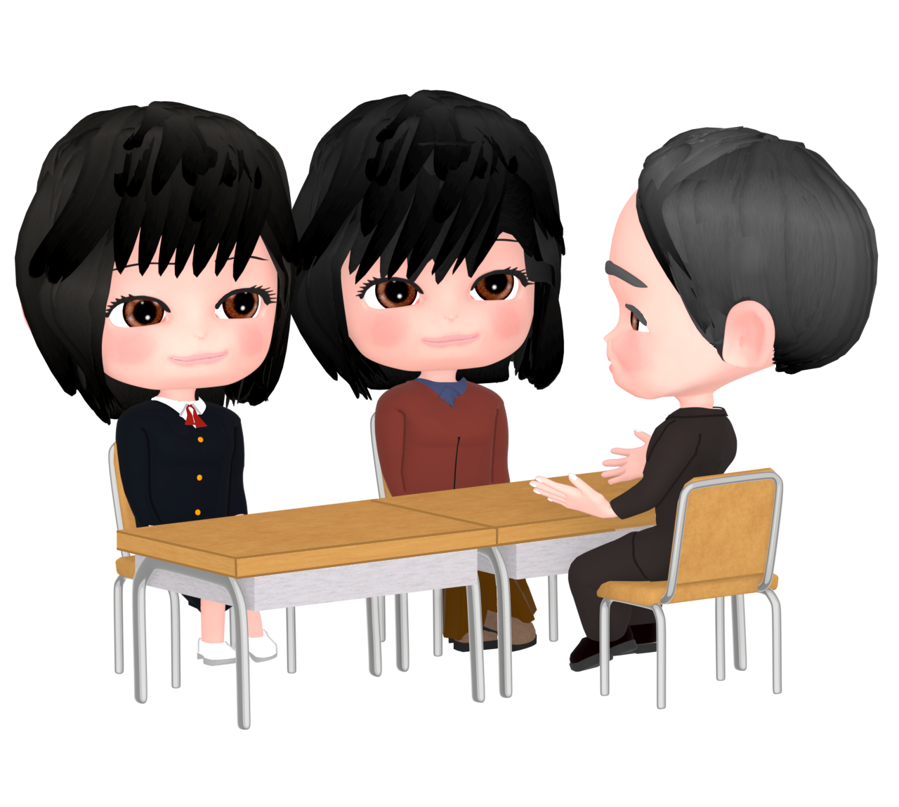 三者面談のイラスト