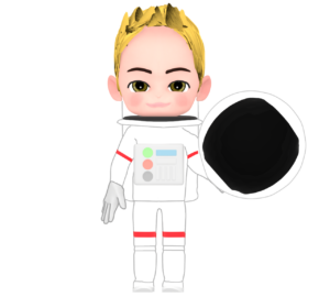 白人男性の宇宙飛行士のイラスト