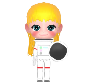 白人女性の宇宙飛行士のイラスト