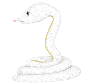 とぐろを巻く白蛇のイラスト