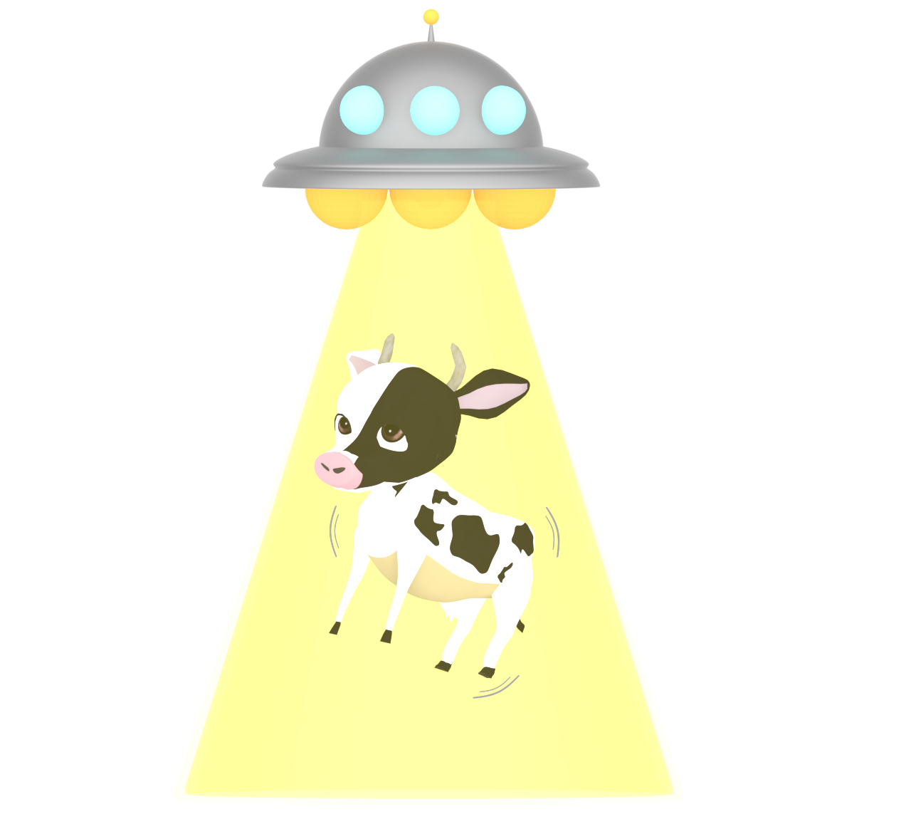 牛をさらうUFOのイラスト