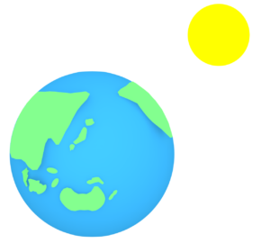 地球と月のイラスト