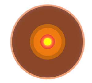 地球の断面図のイラスト