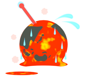 地球が温暖化で溶けるイラスト
