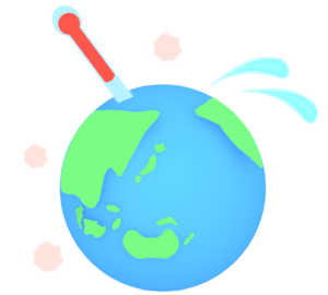 地球が暑いイラスト