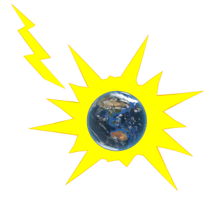 地球を襲う天変地異のイラスト