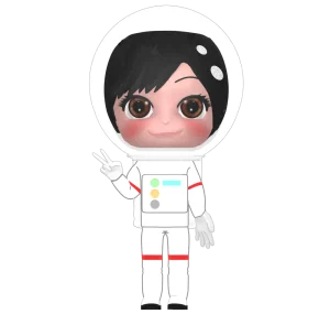 女性の宇宙飛行士のイラスト