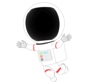 浮遊をする宇宙飛行士のイラスト