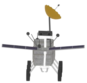 正面から見る火星探査機のイラスト