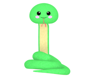 正面を向くかわいい蛇のイラスト