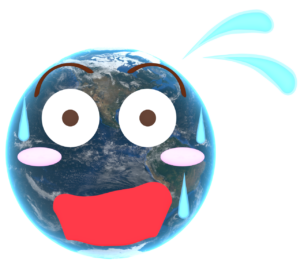 焦る地球のイラスト