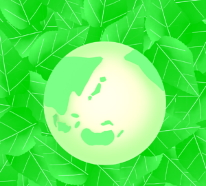 葉っぱと地球のイラスト
