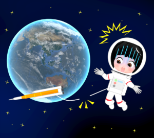 命綱が切れる宇宙飛行士のイラスト