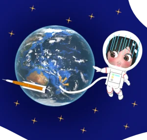 命綱が切れる宇宙飛行士のイラスト