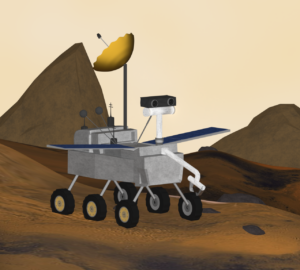 火星探査車の惑星調査のイラスト