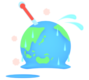 溶ける地球のイラスト