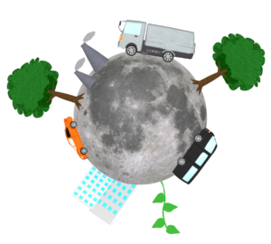 月へ移住をするイラスト
