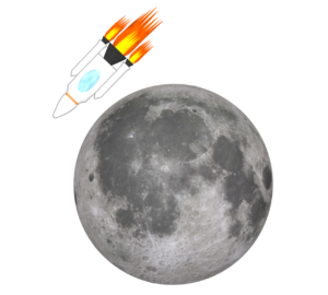 月とロケットのイラスト