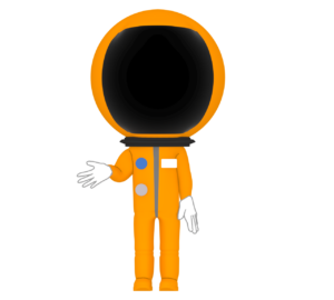 オレンジ色の宇宙服のイラスト