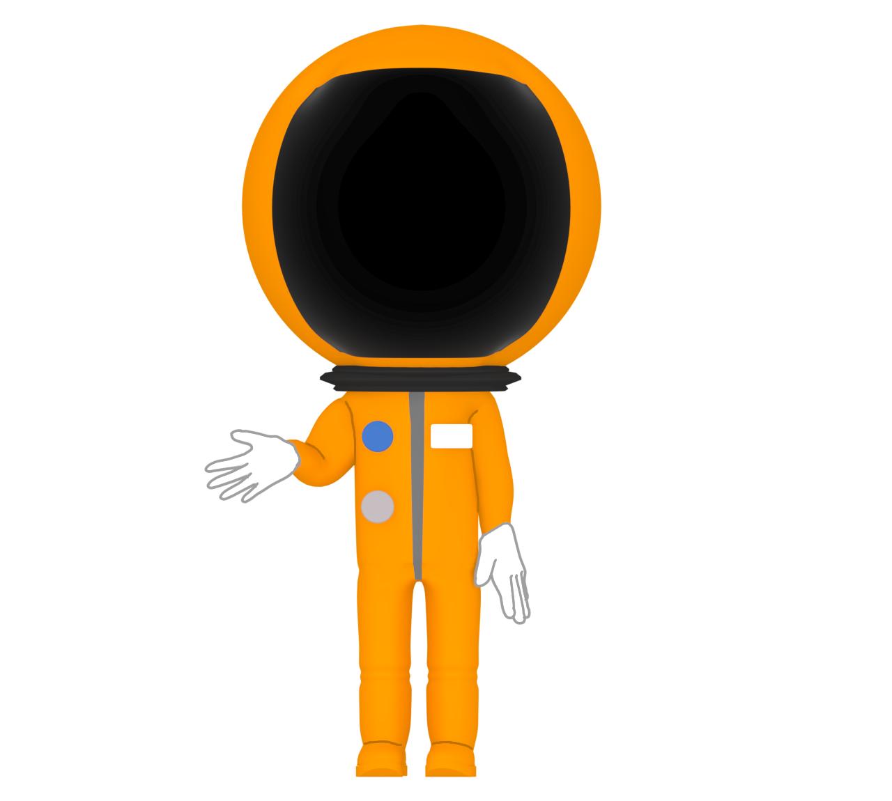 オレンジ色の宇宙服のイラスト