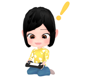 携帯ゲーム機で遊ぶ女性のイラスト