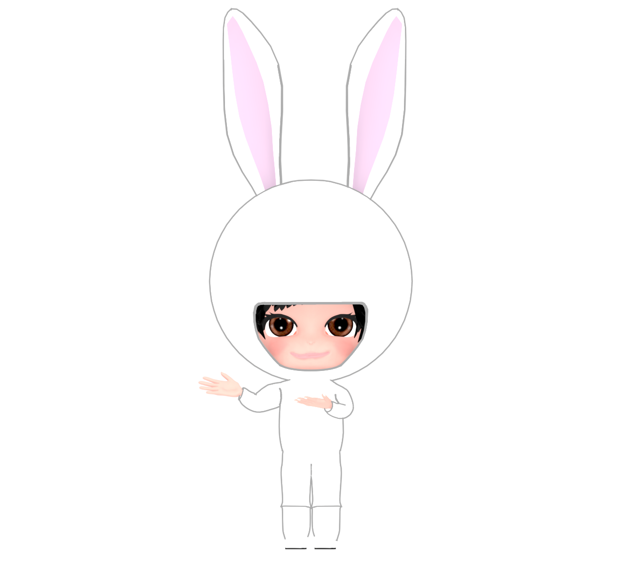 うさぎの着ぐるみのイラスト