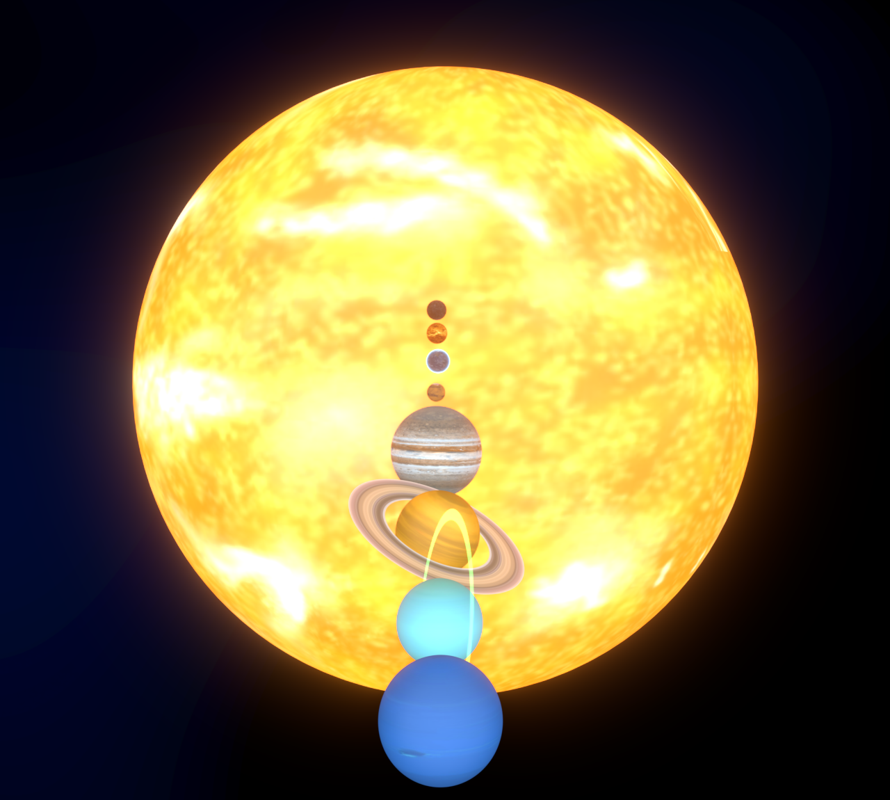 太陽系の惑星直列のイラスト