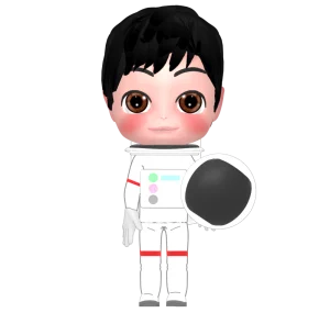 宇宙服を着た男性の宇宙飛行士のイラスト