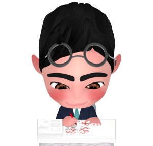 テストの採点をする先生のイラスト