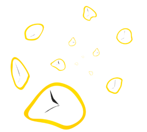 時間が歪む時計のイラスト