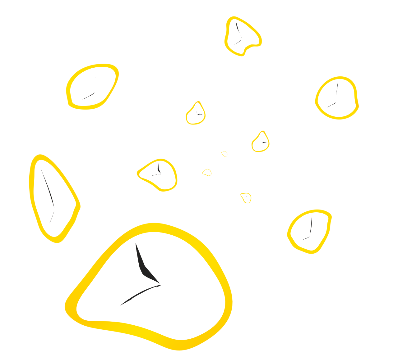 時間が歪む時計のイラスト