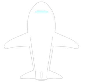 上から見るかわいい飛行機のイラスト