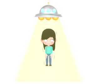 UFOのアブダクションのイラスト