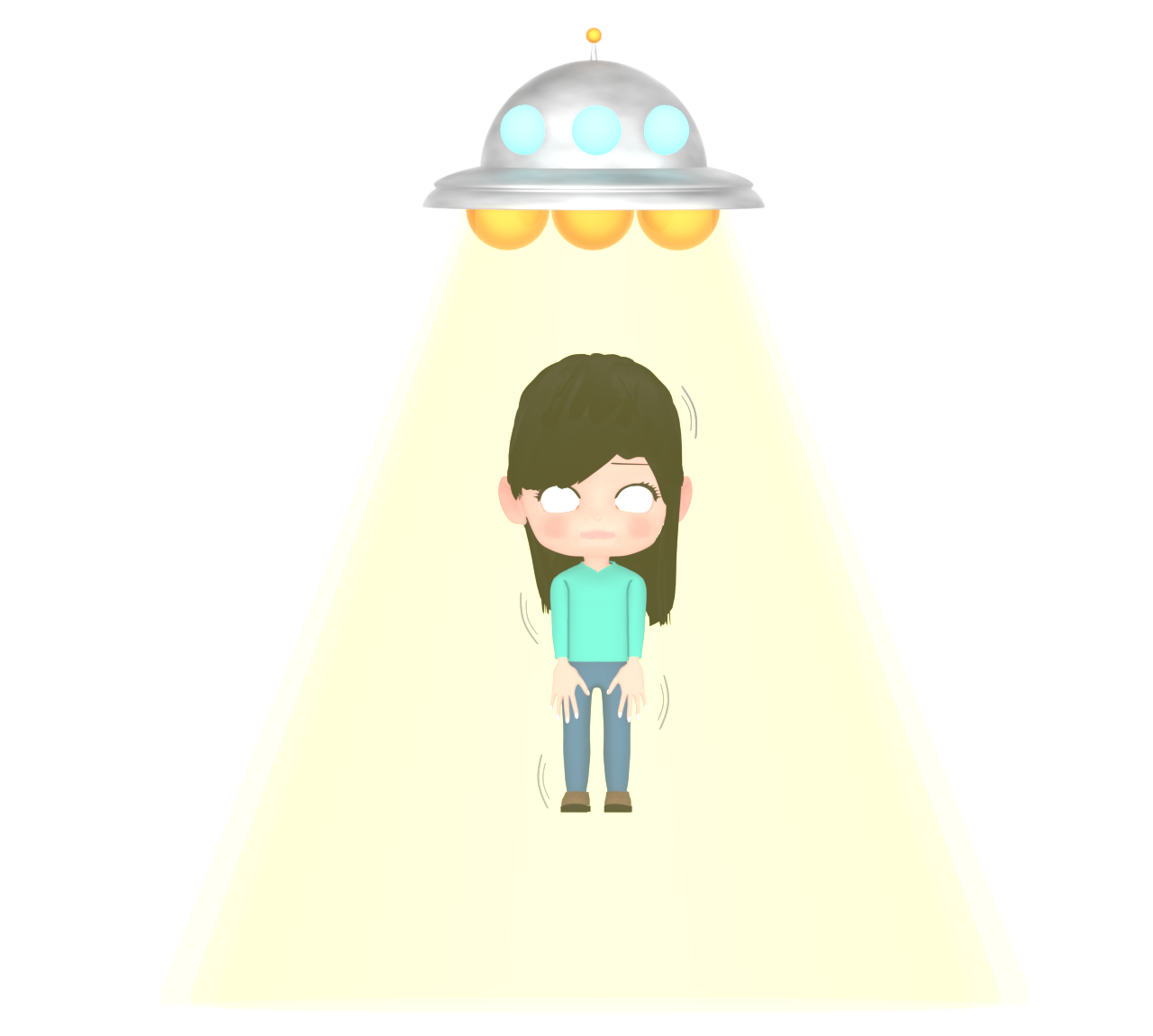 UFOのアブダクションのイラスト