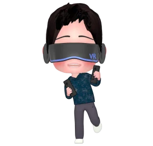 VRゴーグルをつける男性のイラスト