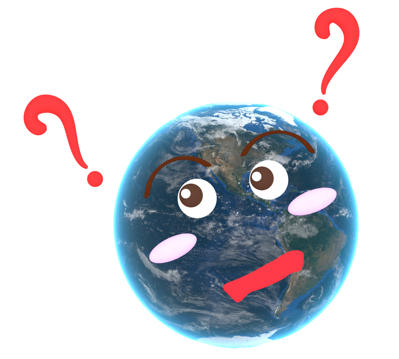 悩む地球のイラスト