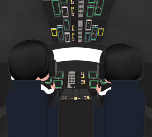 飛行機のコックピットのイラスト（透過）