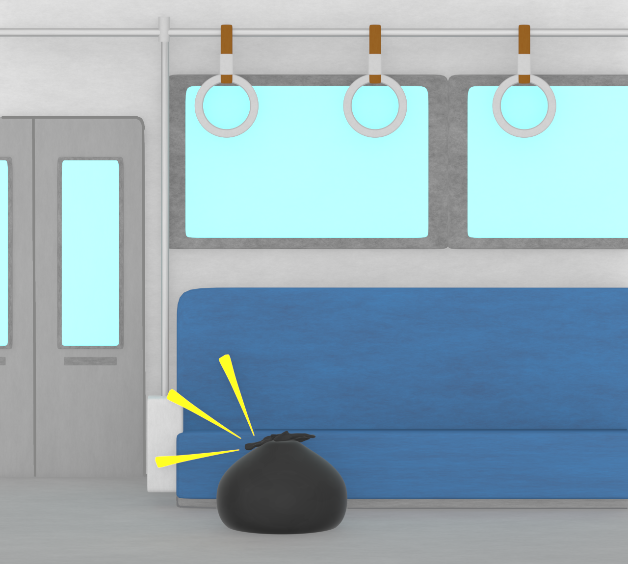 袋に入った不審物のイラスト