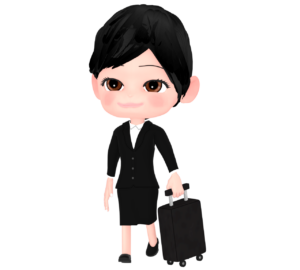 出張をする女性のイラスト